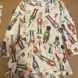 Posh Peanut Nutcracker Print Kids Dress - Multicolor